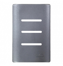 Placa p/ 3 Interruptores Horizontais 4x2 com Suporte - Novara Preto Grafite